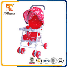 Lightweight Plastic Seat Red Baby Stroller with 6 EVA Wheels
